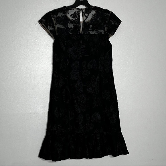 H by Halston Black Floral Motif Bell Hem Dress - Picture 6 of 10
